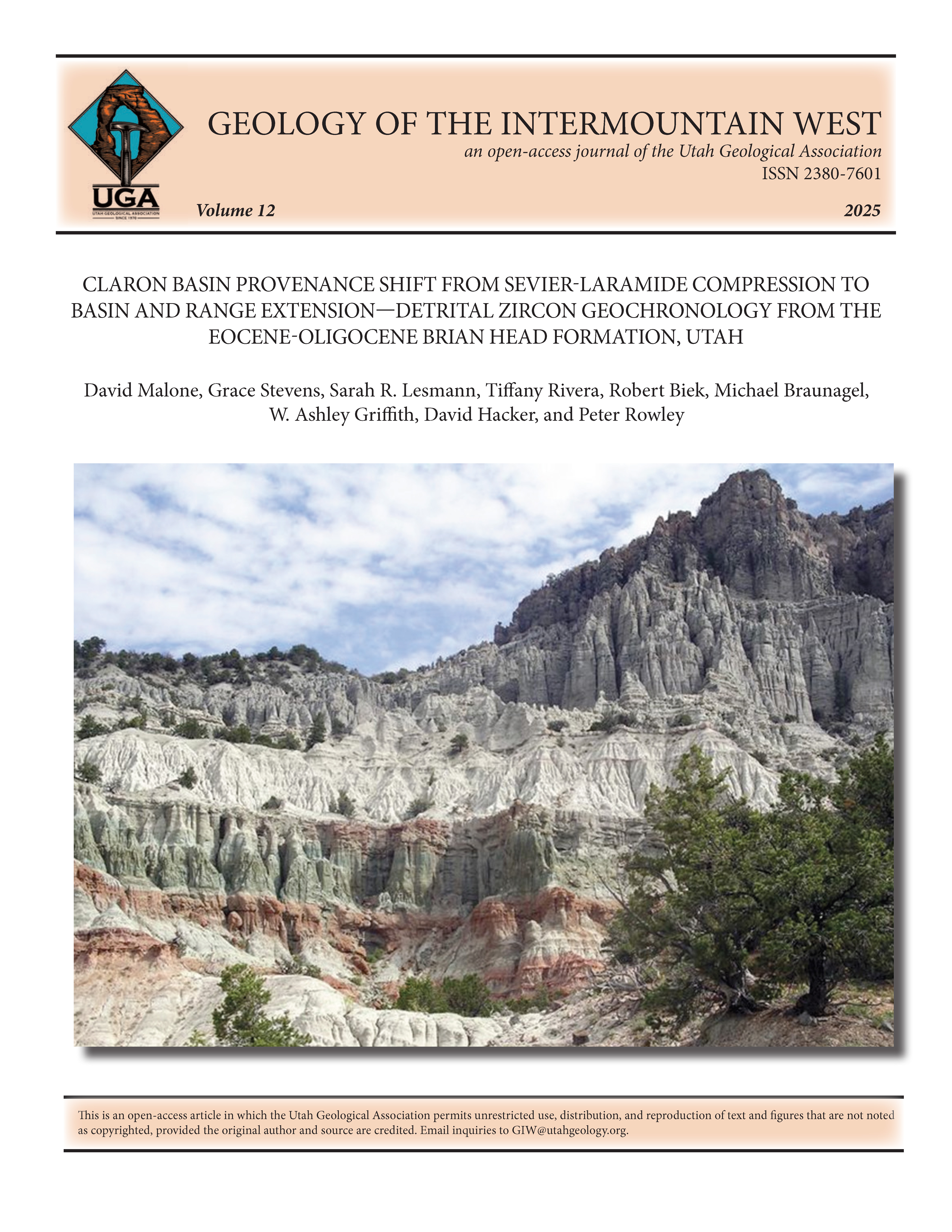 Volcaniclastic sandstone and mudstone of the Eocene Brian Head Formation at the south end of the Sevier Plateau. Dixie National Forest, Garfield County, Utah.