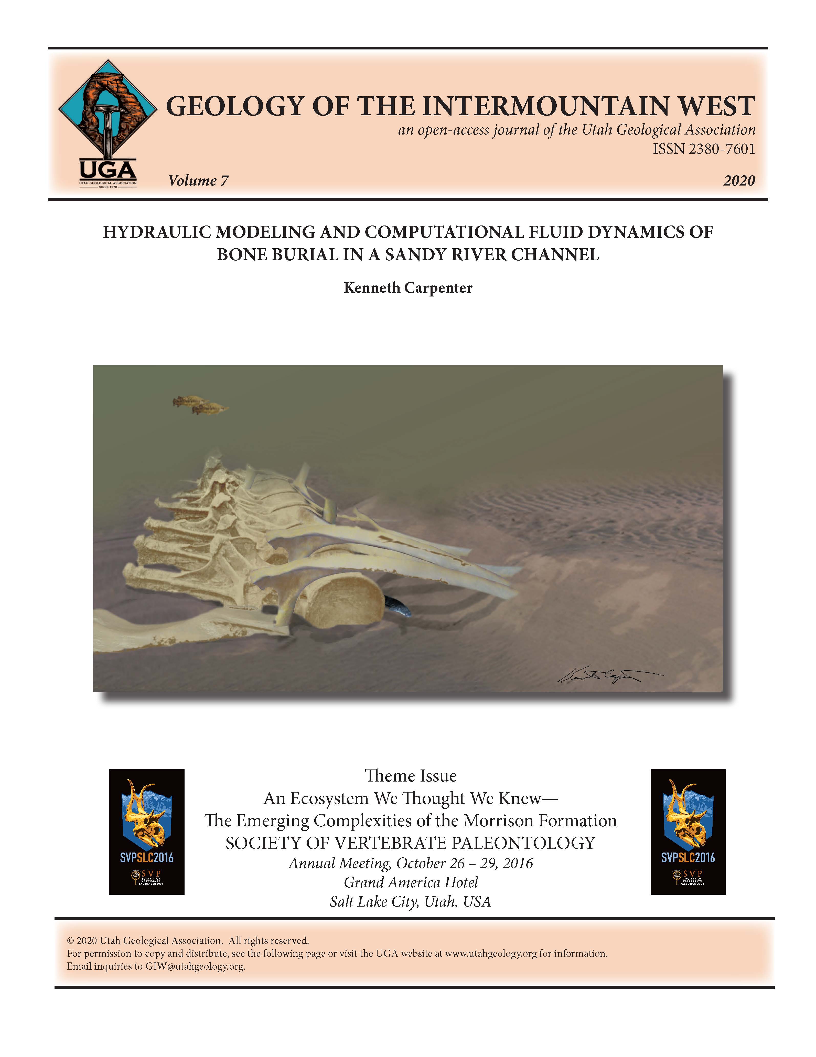 A partial Camarasaurus skeleton about to be buried by an advancing subaquatic dune.