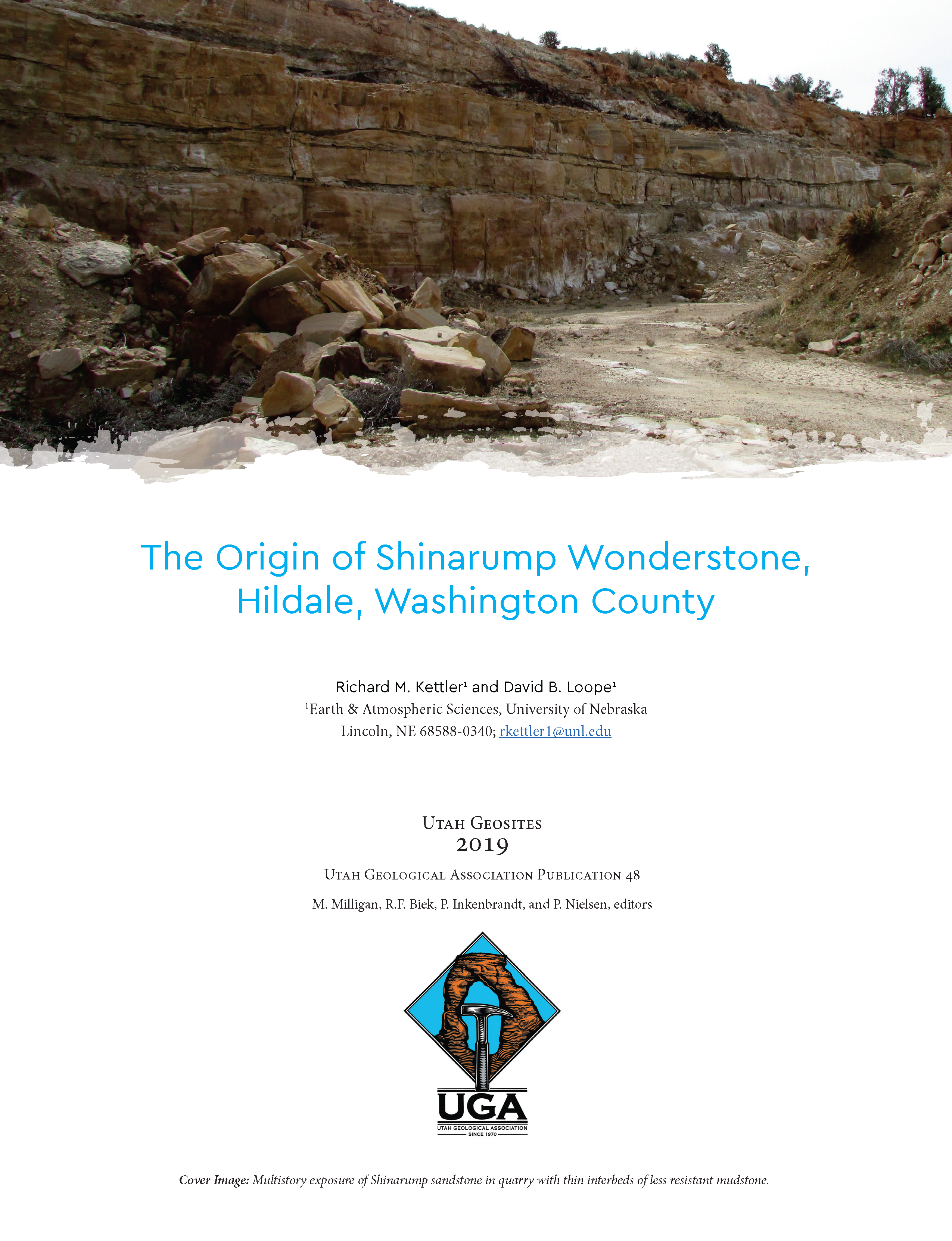 Multistory exposure of Shinarump sandstone in quarry with thin interbeds of less resistant mudstone.